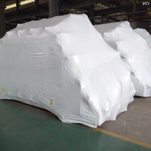Shrink film package for heavy equipment 